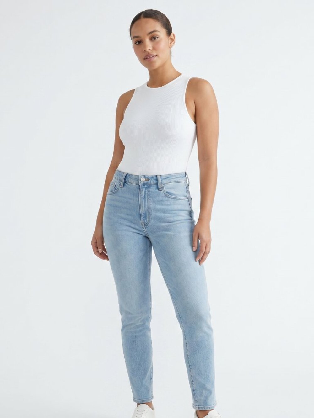 *Babaton Ribbed White Sleeveless Body Suit - Picture 1 of 5